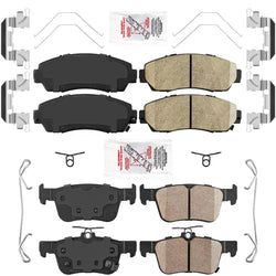 AmeriBRAKES Pastillas de freno de cerámica delanteras y traseras para Acura RDX 2019-2021