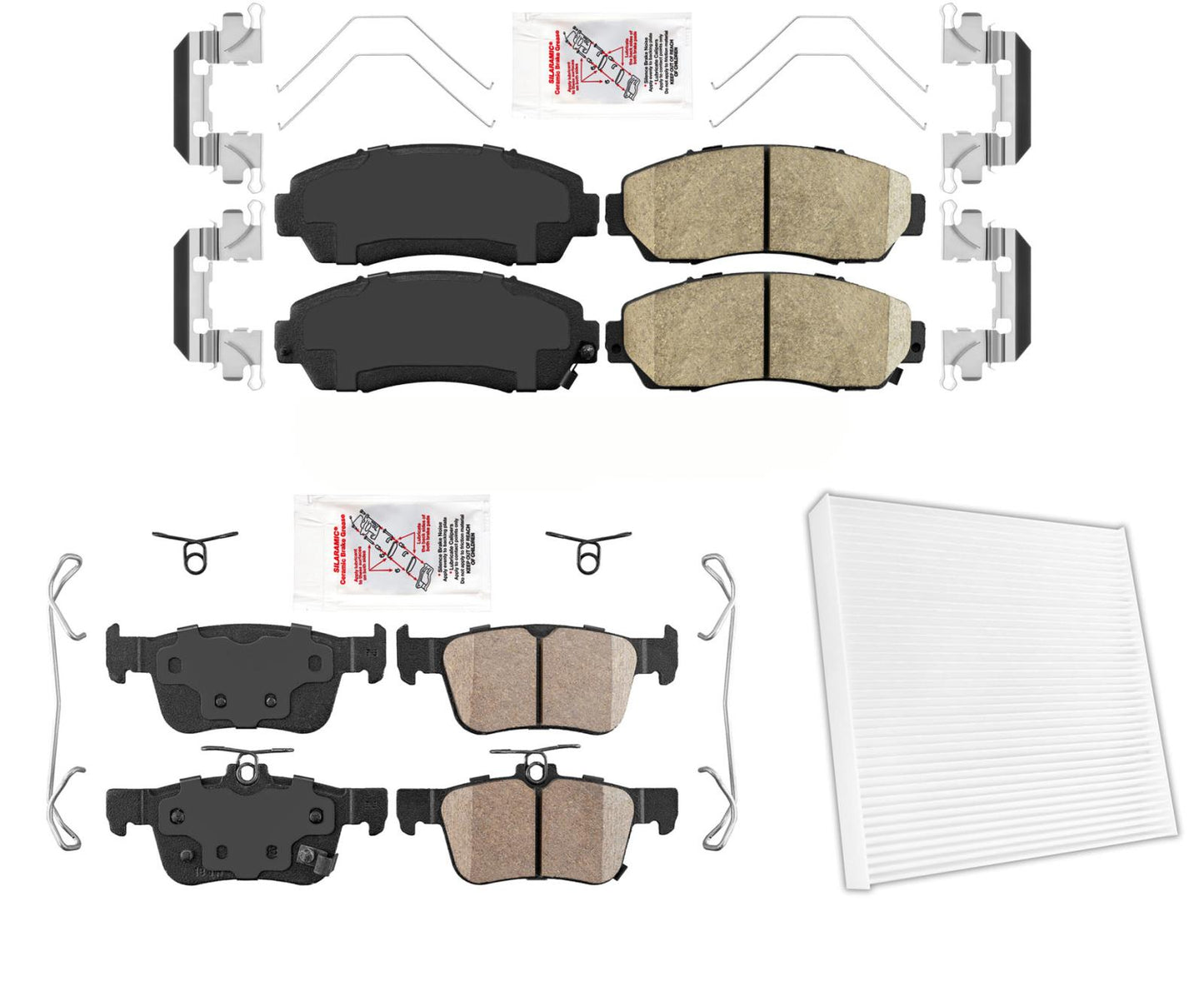 AmeriPRO Front & Rear Ceramic Brake Pads & Hardware For Acura RDX 2019-2021