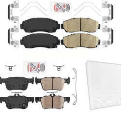 AmeriPRO Pastillas de freno de cerámica delanteras y traseras y hardware para Acura RDX 2019-2021