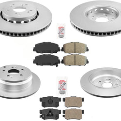 Front & Rear Brake Rotors Ceramic Pads Hardware For Acura RDX 2013-2018