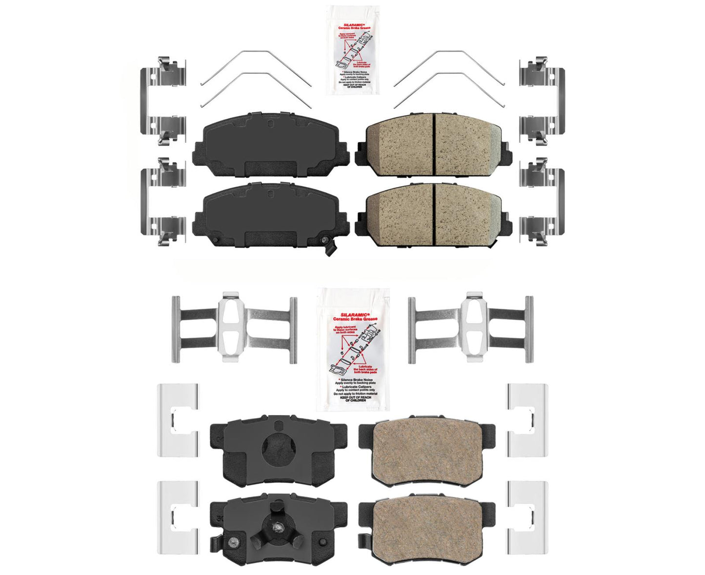 AmeriBRAKES Front & Rear Ceramic Pads Hardware Fits Acura RDX 2013-2018