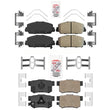 AmeriBRAKES Hardware de almohadillas de cerámica delanteras y traseras para Acura RDX 2013-2018