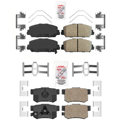 AmeriBRAKES Hardware de almohadillas de cerámica delanteras y traseras para Acura RDX 2013-2018