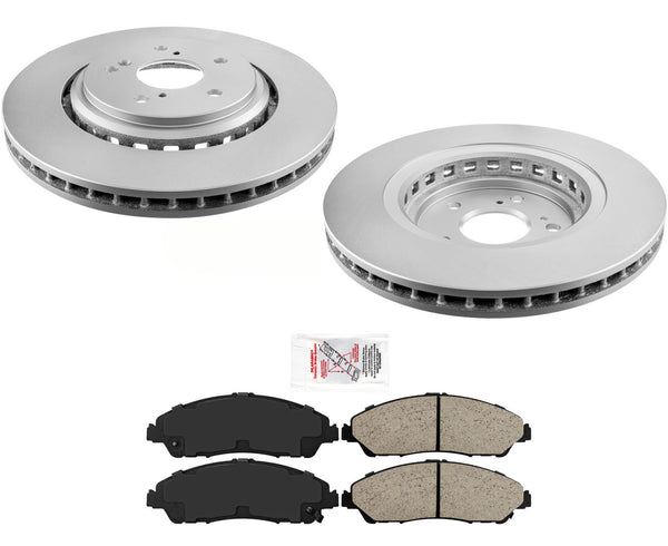 Front Disc Brake Rotors & Ceramic Brake Pads 3Pc for Acura MDX 2014-2016