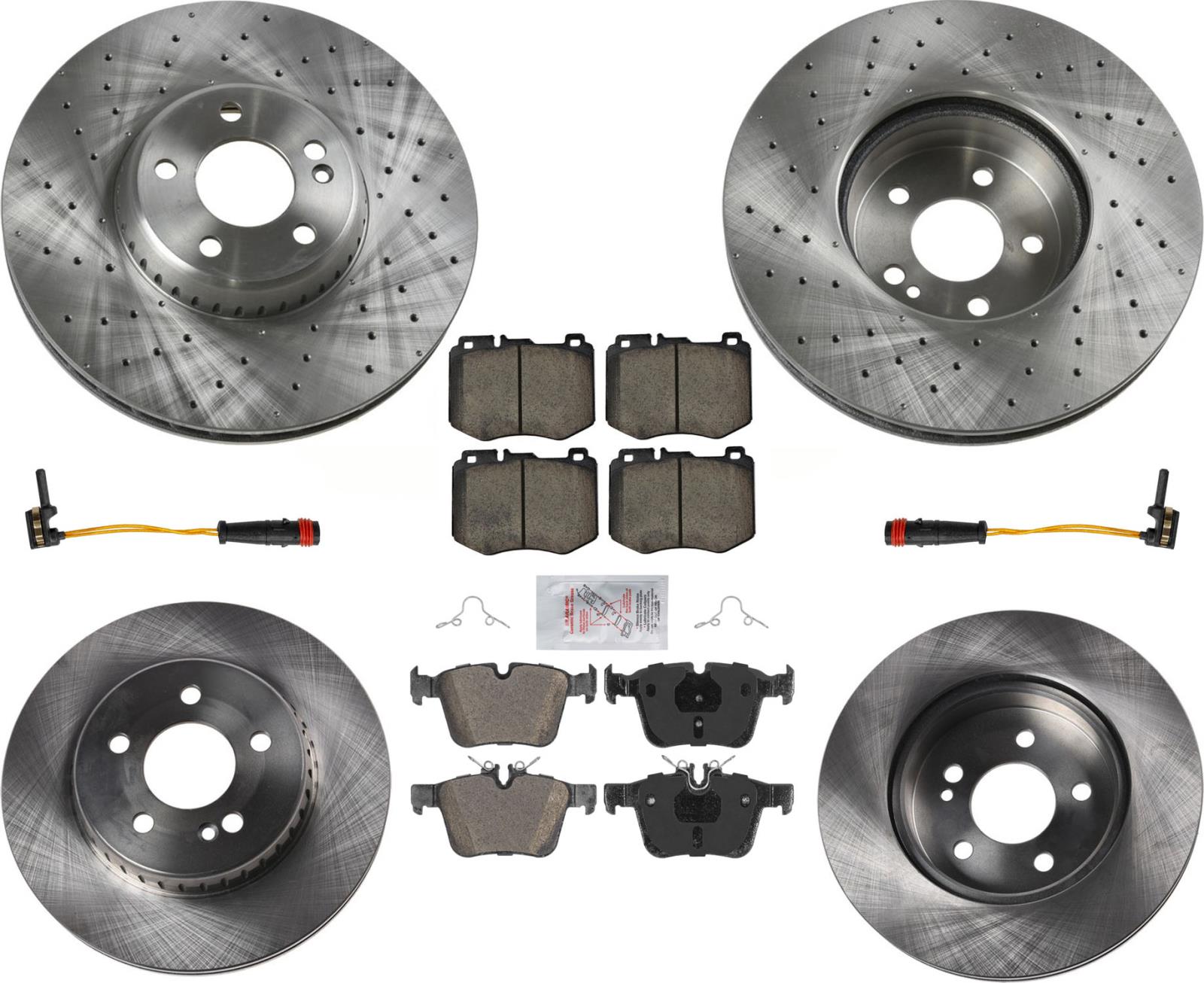 Front & Rear Brake Disc Rotors Pads for 2015-2021 Mercedes C300 342MM AMG