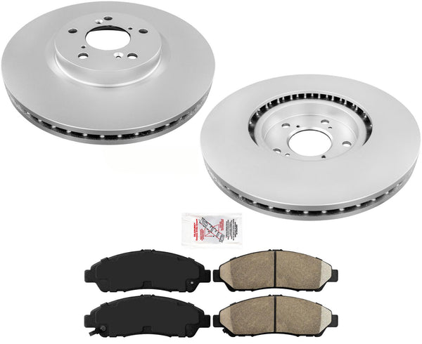 For 2009 2010 2011 2012 2013 Acura MDX Front Brake Rotors & Ceramic Brake Pads