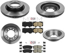 AmeriBRAKES Rotores y pastillas de freno delanteros y traseros para Toyota 4Runner 10-2021 4.0L V6