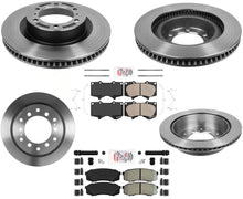 AmeriBRAKES Rotores y pastillas de freno delanteros y traseros para Toyota 4Runner 10-2021 4.0L V6