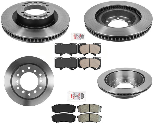 Front & Rear Brake Rotors & Brake Pads For Toyota 4Runner 2010-2021 4.0L V6