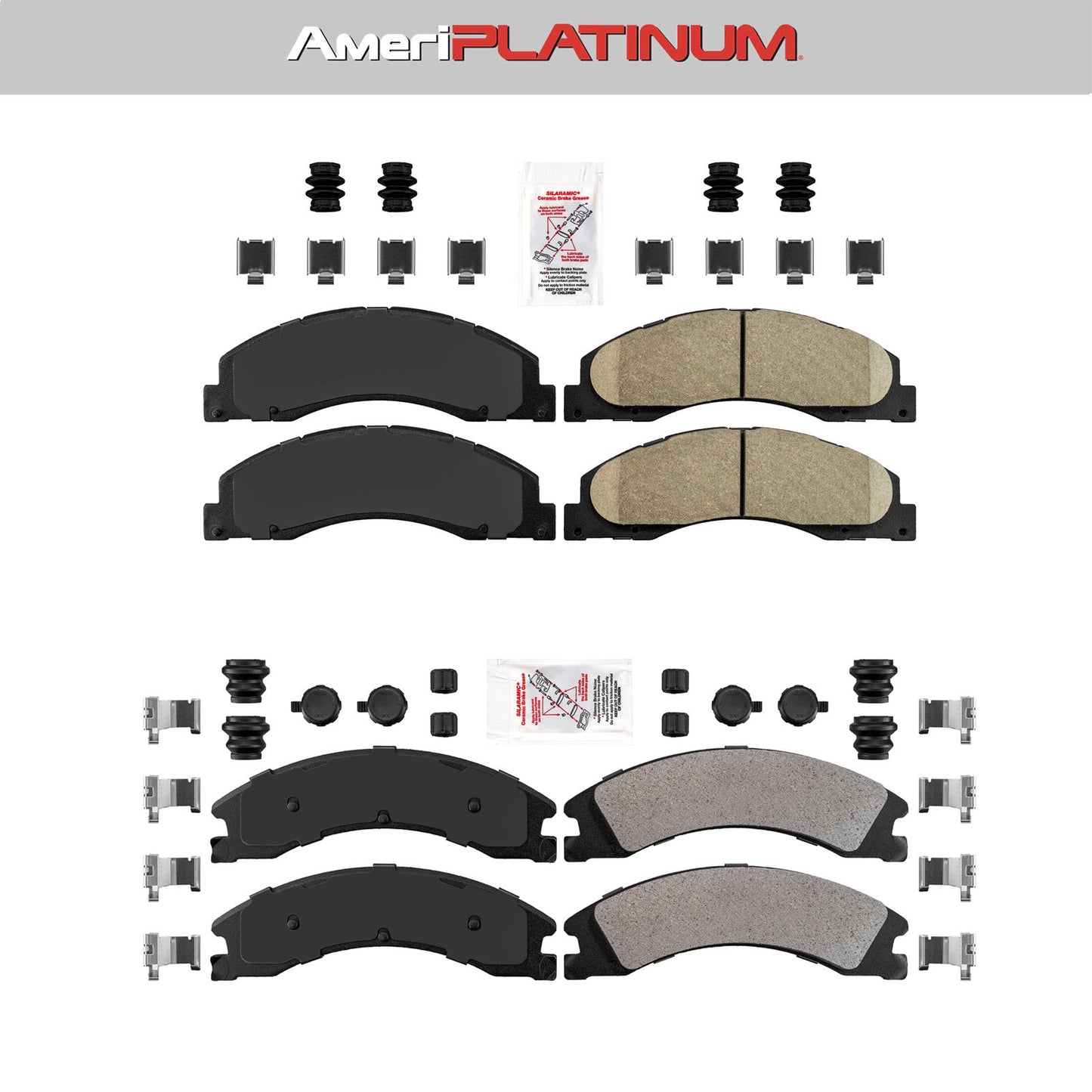 FORD E450 Ceramic Front + Rear Pads SUPER DUTY FOR 2008-2013 2014-2019 Platinum