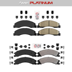 FORD E450 Ceramic Front + Rear Pads SUPER DUTY FOR 2008-2013 2014-2019 Platinum