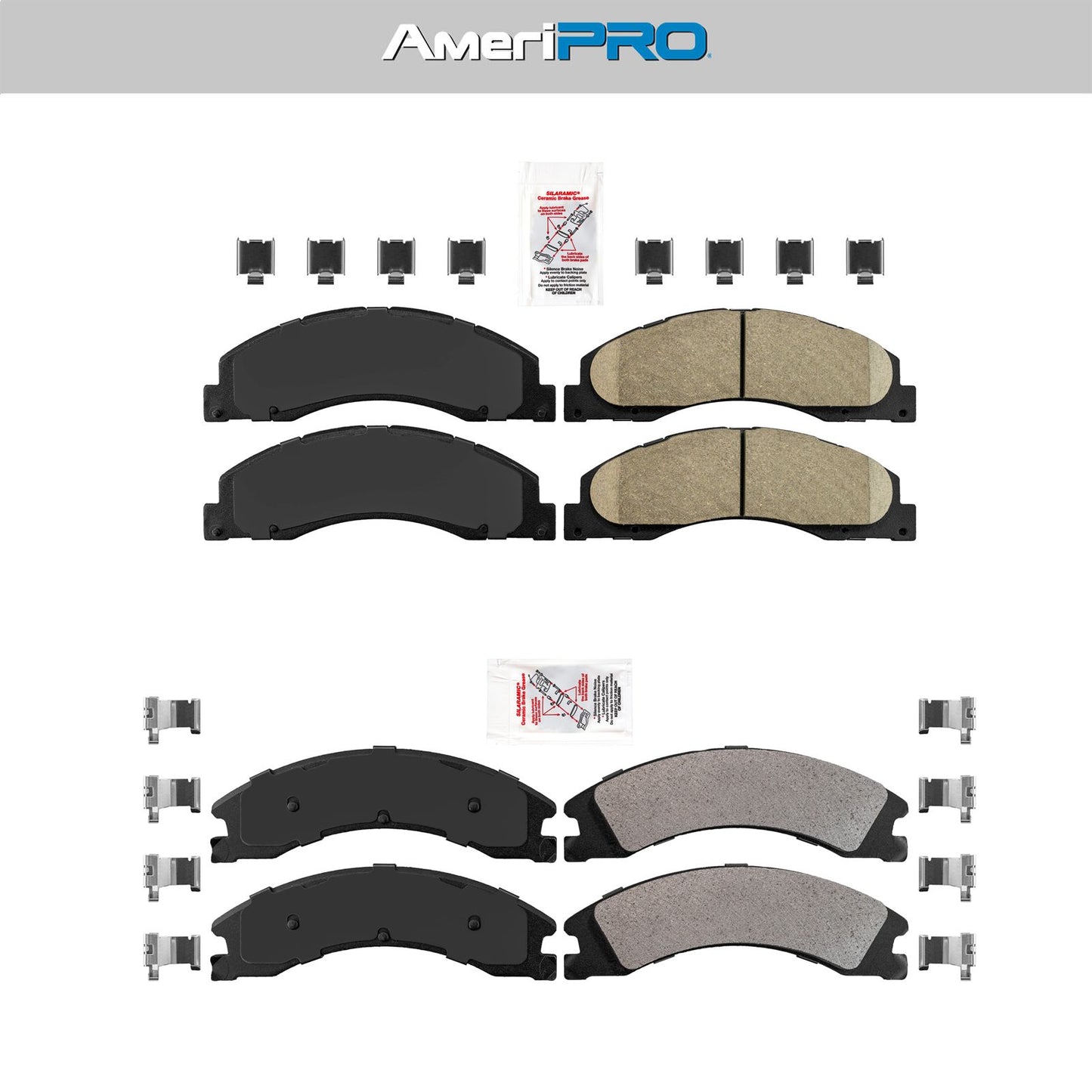 FORD E450 Ceramic Front + Rear Pads PRO SUPER DUTY FOR 2009-2013 2014-2019