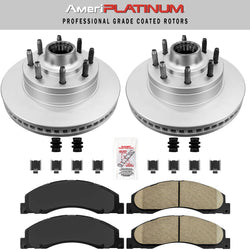 Front Ceramic Pads & Coated Rotors FOR FORD E150 E250 E350 2008-2021 SUPER DUTY