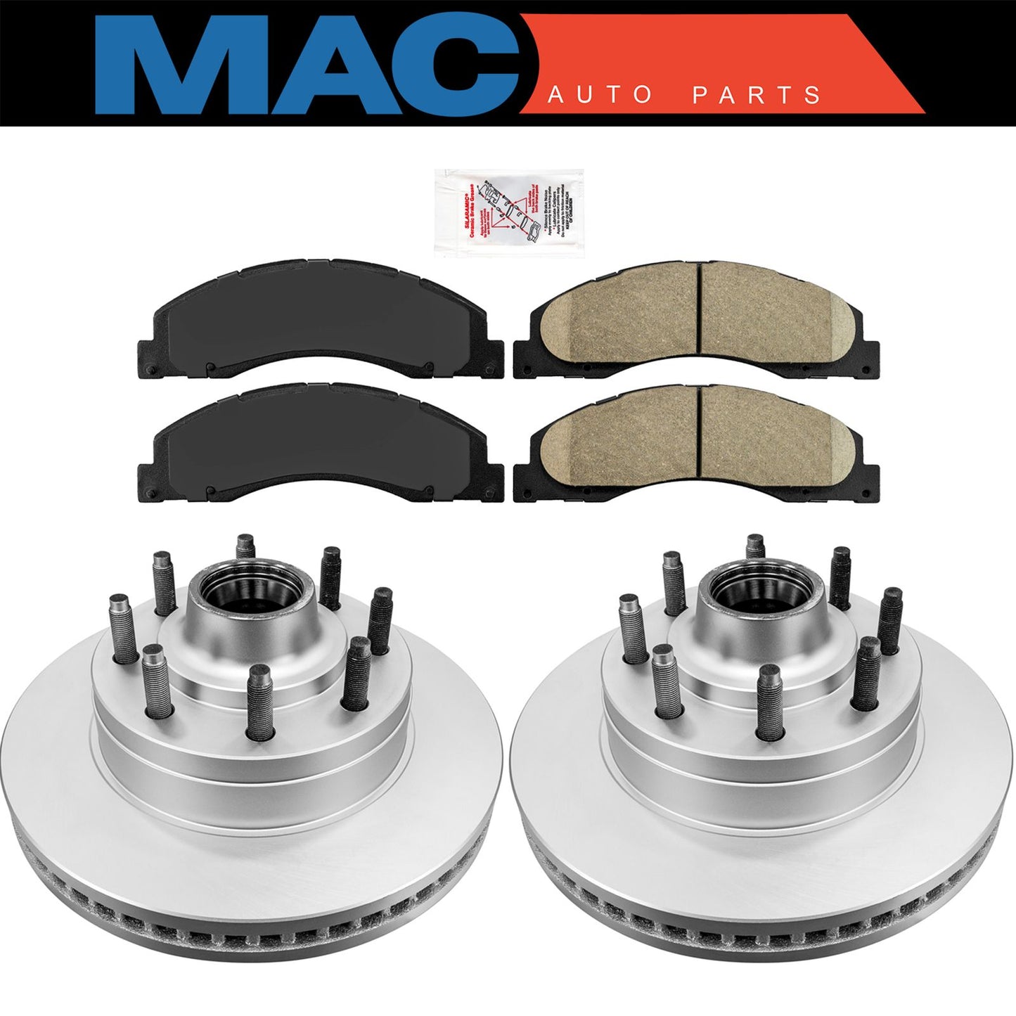 Almohadillas cerámicas delanteras y rotores recubiertos para FORD E150 E250 E350 2008-2021 SRW HD