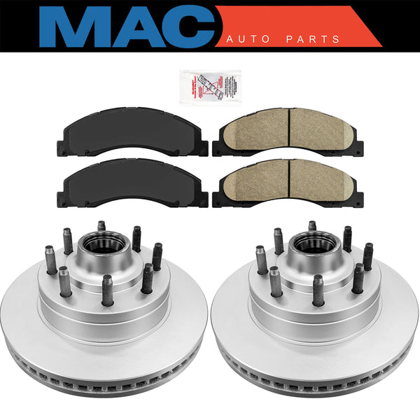 Front Ceramic Pads & Coated Rotors FOR FORD E150 E250 E350 2008-2021 SRW HD
