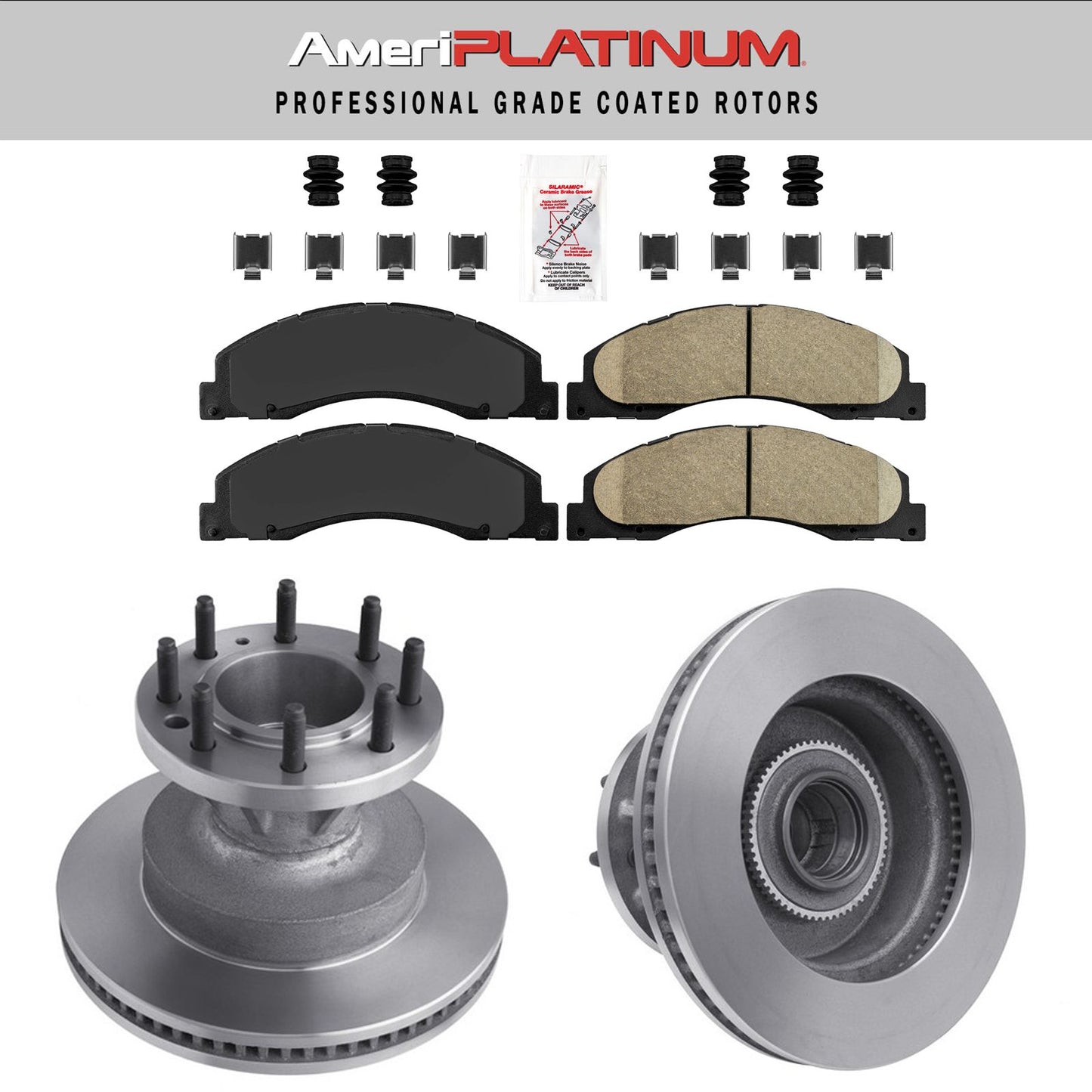 Almohadillas cerámicas delanteras y rotores recubiertos PARA FORD E350 E450 2008-2019 DRW SUPER DUTY