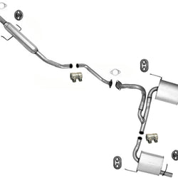 Extension Pipe Mufflers Dual Exhaust System For 2003-2008 Hyundai Tiburon 2.7L