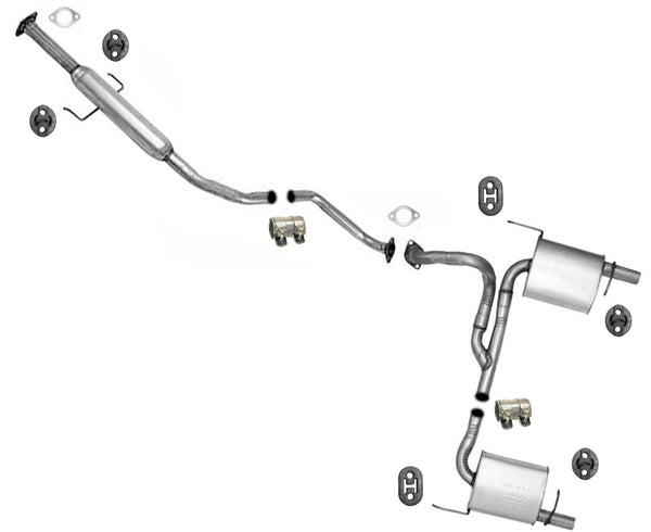 Extension Pipe Mufflers Dual Exhaust System For 2003-2008 Hyundai Tiburon 2.7L