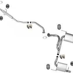 Extension Pipe Mufflers Dual Exhaust System For 2003-2008 Hyundai Tiburon 2.0L