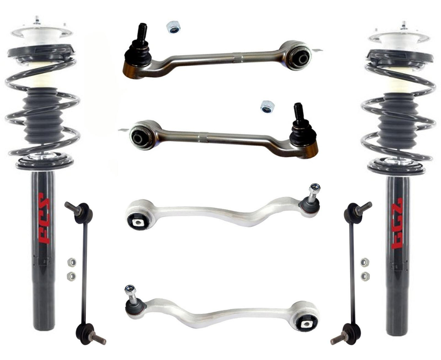 Fits BMW 528I 97-00 Front Complete Coil Spring Struts & Front Control Arm Kit
