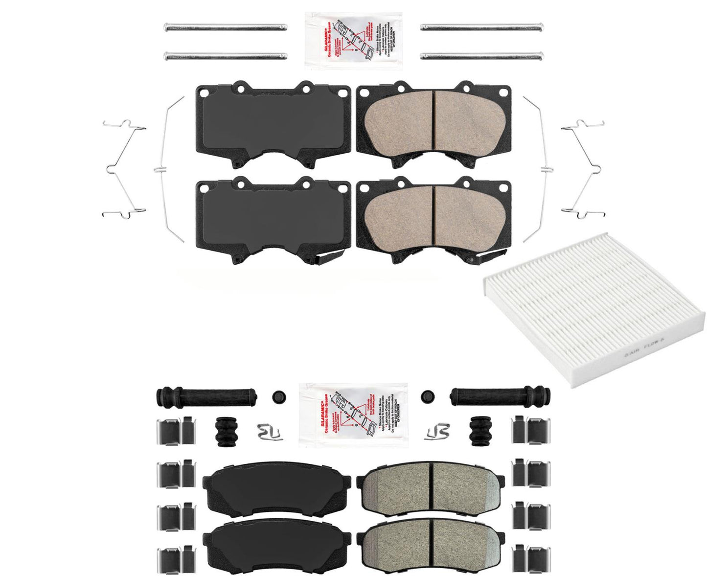 AmeriPLATINUM Front & Rear Brake Pads For Toyota 4Runner 2010-2021
