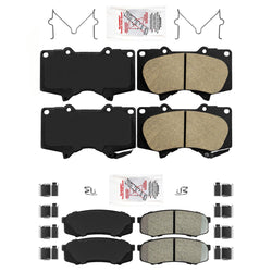 AmeriBRAKES Pastillas de freno delanteras y traseras para Toyota 4Runner 2010-2021 4.0L V6