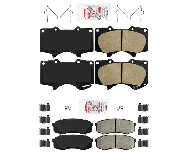 AmeriBRAKES Pastillas de freno delanteras y traseras para Toyota 4Runner 2010-2021 4.0L V6