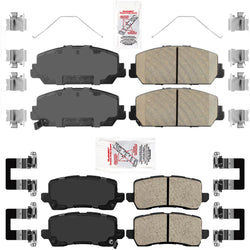 AmeriBRAKES Hardware de almohadillas de cerámica delanteras y traseras para Acura RLX 2014-2020