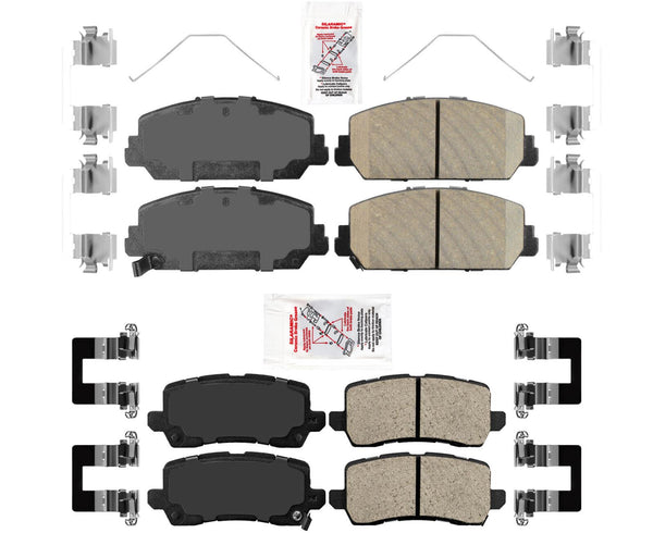 AmeriBRAKES Hardware de almohadillas de cerámica delanteras y traseras para Acura RLX 2014-2020
