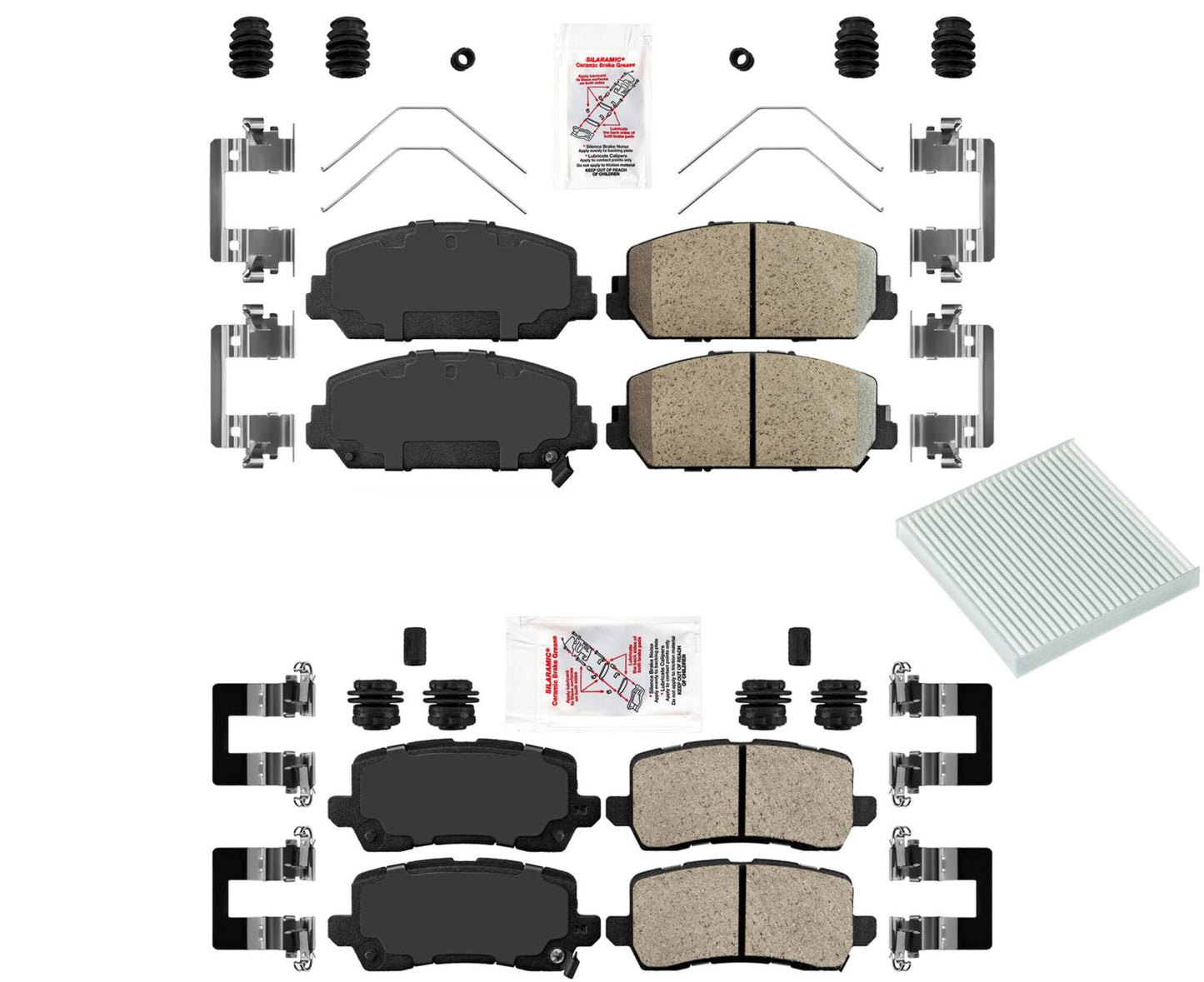 AmeriPLATINUM Front & Rear Ceramic Pads Hardware For Acura RLX 2014-2020