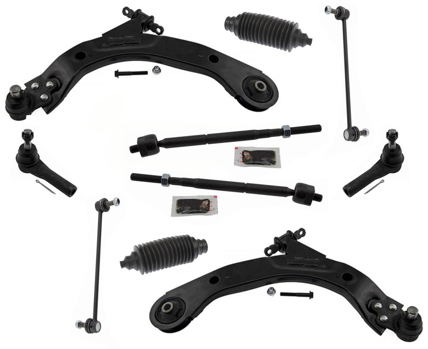 Para 2005-10 Chevrolet Cobalt Steel Brazos de control inferiores Bujes BJ Links Tie Rods
