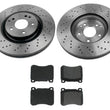 05-07 Mercedes C230 Sport Package 330MM 4 Piston Caliiper Frt Brake Rotors Pads