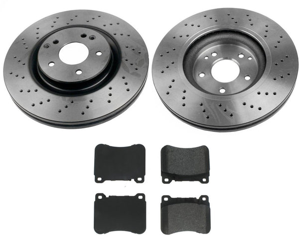 05-07 Mercedes C230 Sport Package 330MM 4 Piston Caliiper Frt Brake Rotors Pads