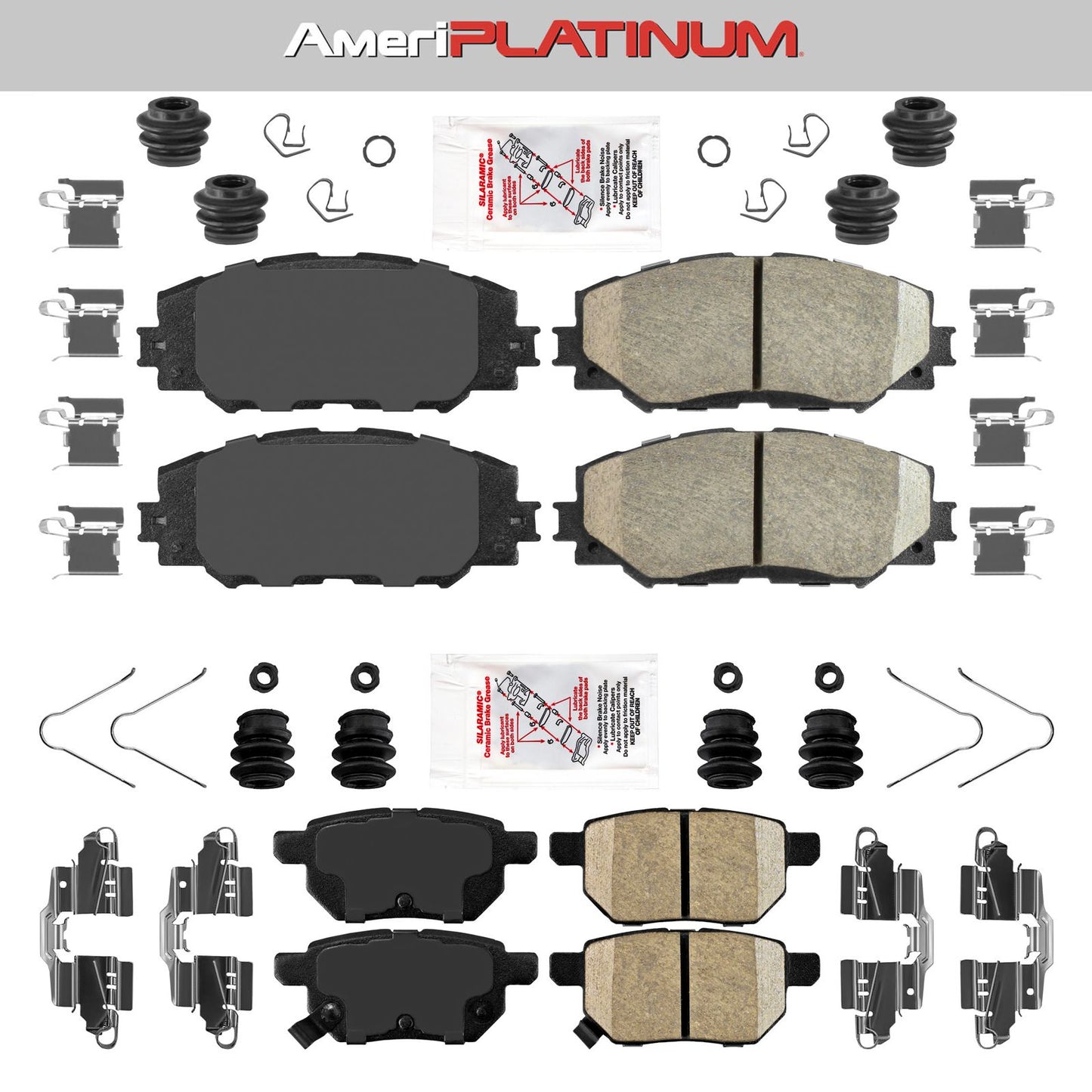 Ceramic Front + Rear Pads FOR Toyota Corolla Matrix 2009 -2018 Pontiac Vibe 1.8L