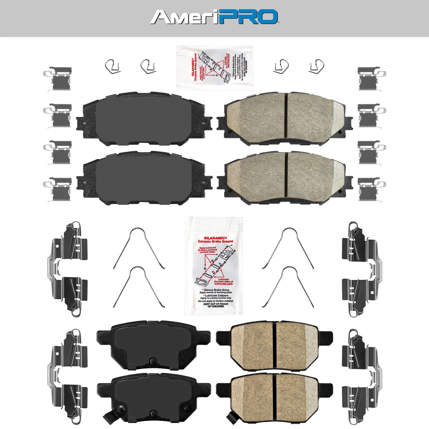 Ceramic Front + Rear Pads FOR Toyota Corolla Matrix Pontiac Vibe Scion 2009-2018