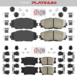 Pastillas de freno delanteras + traseras de cerámica para Toyota RAV4 06-18 2.4L 2.5L SIN ASIENTO de tercera fila