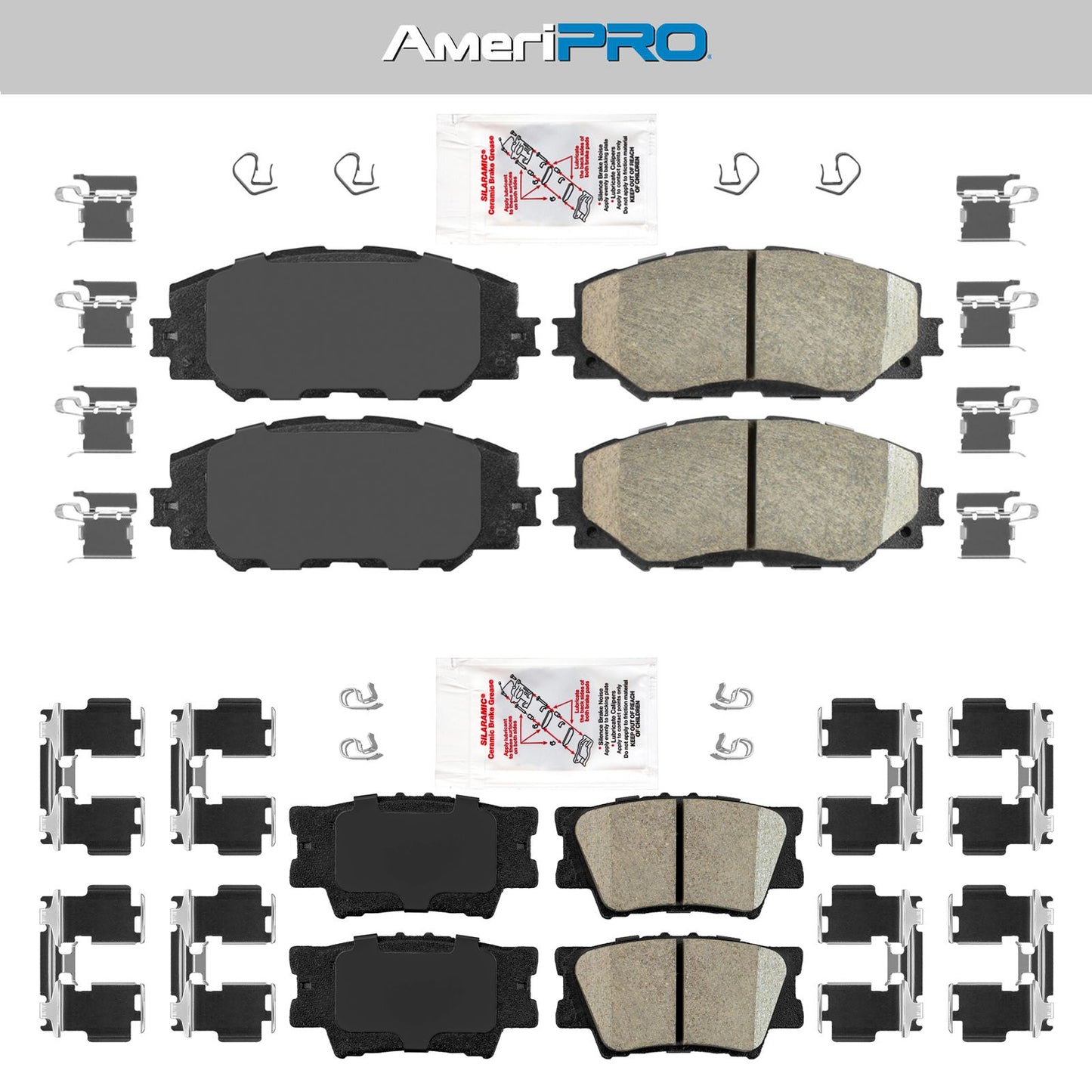 Ceramic Front + Rear Brake Pads FOR Toyota Rav 2013-2018 With 275mm Front Rotor