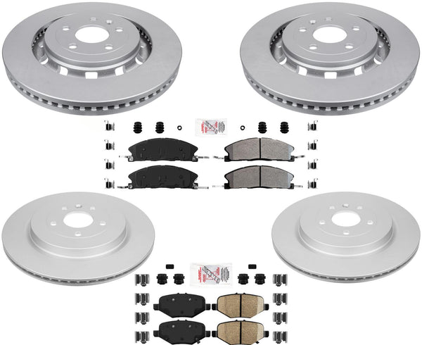 Para Ford SHO y POLICE 13-2019, rotores de freno recubiertos, pastillas de freno metálicas de rendimiento