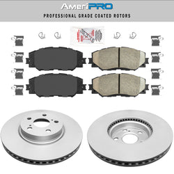 Front Ceramic Pads & Coated Rotors FOR COROLLA MATRIX VIBE & SCION 2008-2019