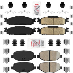 Para Ford Explorer 2011-19 con herrajes de pastillas de freno de cerámica AmeriBRAKES F&R de 325 mm