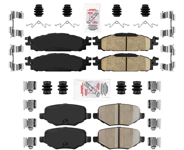 Para Ford Explorer 2011-19 con herrajes de pastillas de freno de cerámica AmeriBRAKES F&amp;R de 325 mm