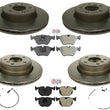 Pastillas de freno delanteras y traseras y rotores recubiertos de carbono delanteros y traseros para BMW X3 2004-2010