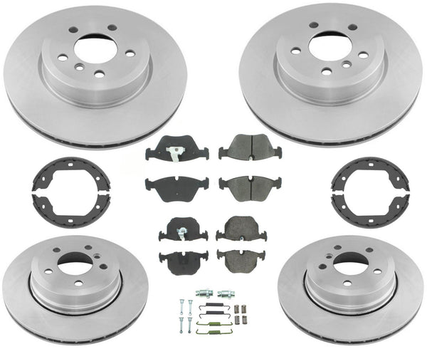 For 2004 2009 2010 BMW X3 Front & Rear Brake Rotors & Brake Pads & Parking Shoes