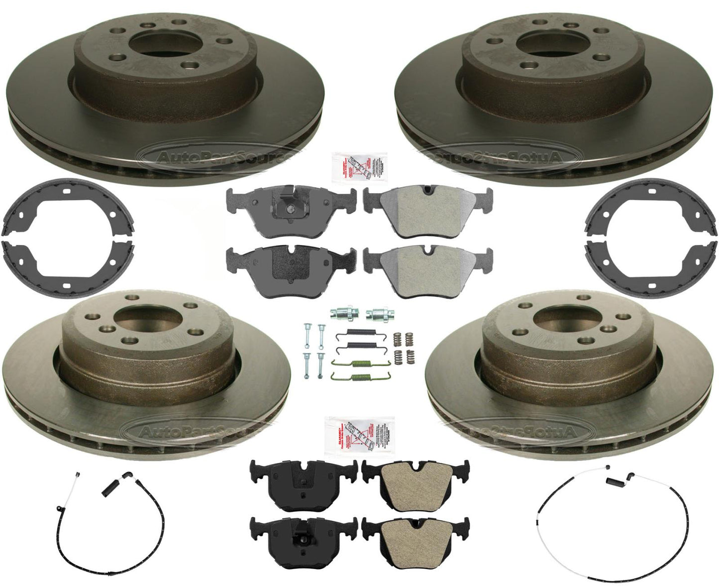 Pastillas de freno delanteras y traseras y zapatas de freno de rotores recubiertas de carbono para BMW X3 2004-2010