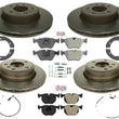Front & Rear Brake Pads & Carbon Coated Rotors Brake Shoes For BMW X3 2004-2010