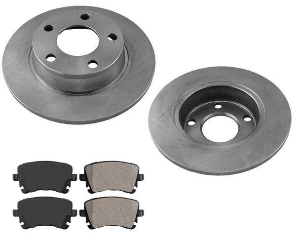 From Vin 4B3048456 03-05 Audi Allroad Q 2.7L Brake Disc 255MM Rotors & Pads Rear
