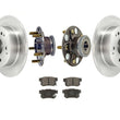 Rear Rotors Wheel Hub Bearings & Brake Pads for Honda Accord 3.0L 1998-2002