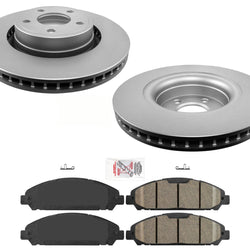 Front 320MM Coated Disc Brake Rotors Ceramic Pads Fits 2015-2020 Ford Mustang