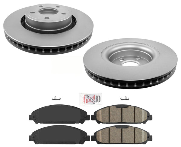Front 320MM Coated Disc Brake Rotors Ceramic Pads Fits 2015-2020 Ford Mustang