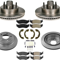 Kit de frenos rotores de freno de disco delantero y trasero pastillas de freno para Ford 04-06 Ford E150 8 piezas